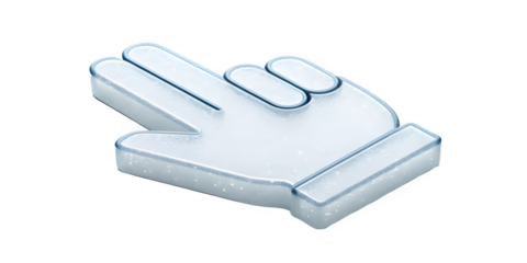 Hand cursor pointing to the left isolated on transparent background