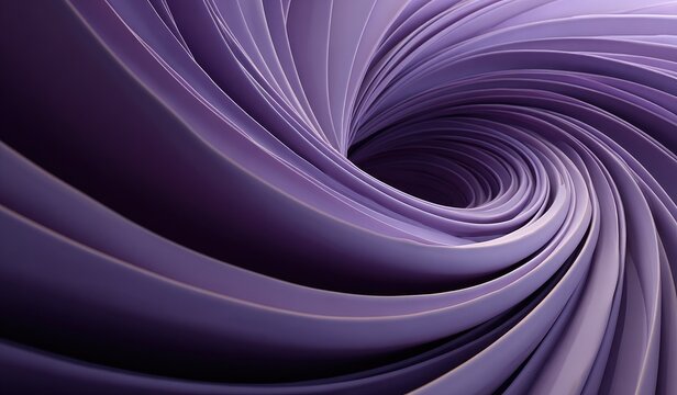 Abstract swirling vortex of purple, layered ribbons