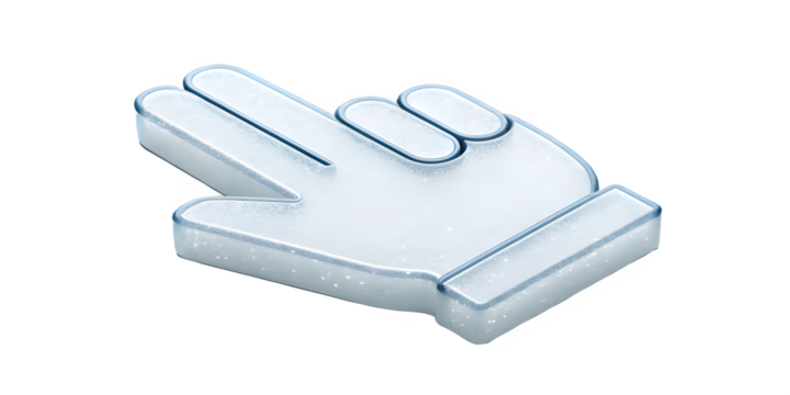 Hand cursor pointing to the left isolated on transparent background