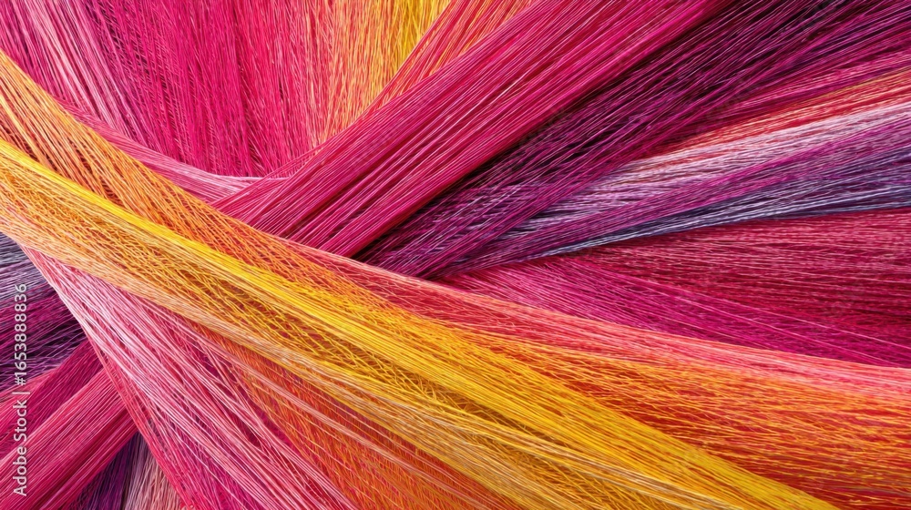 Poster a colorful piece of fabric with a rainbow pattern. the colors are bright and vibrant, creating a che