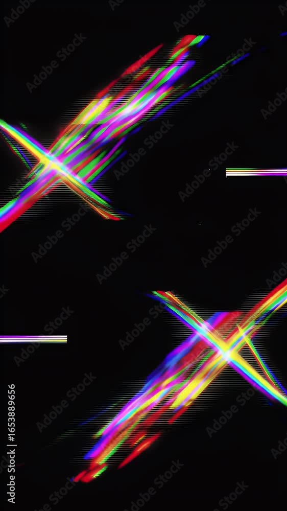Aufkleber abstract digital glitch effect with color aberration and scan lines