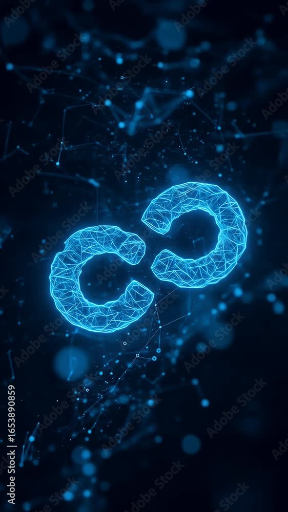 Poster abstract digital network connection futuristic particles background video