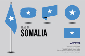 Set of Somalia flag in 5 designs