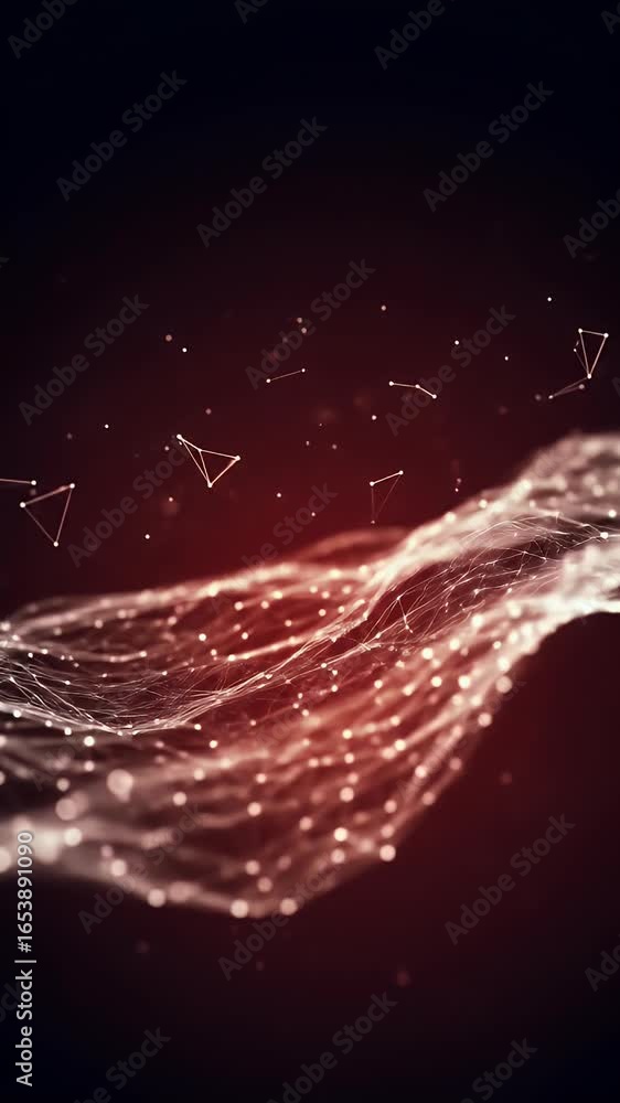 Poster abstract digital network particle wave glowing lights technology background
