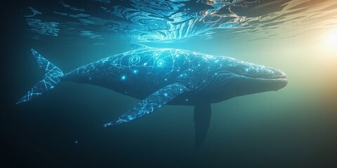 Mystical Underwater Whale Bioluminescence