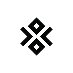Abstract geometric symbol with diamond and arrow shapes