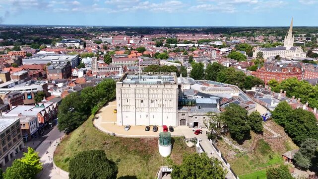 Norwich Castle overlooking the city