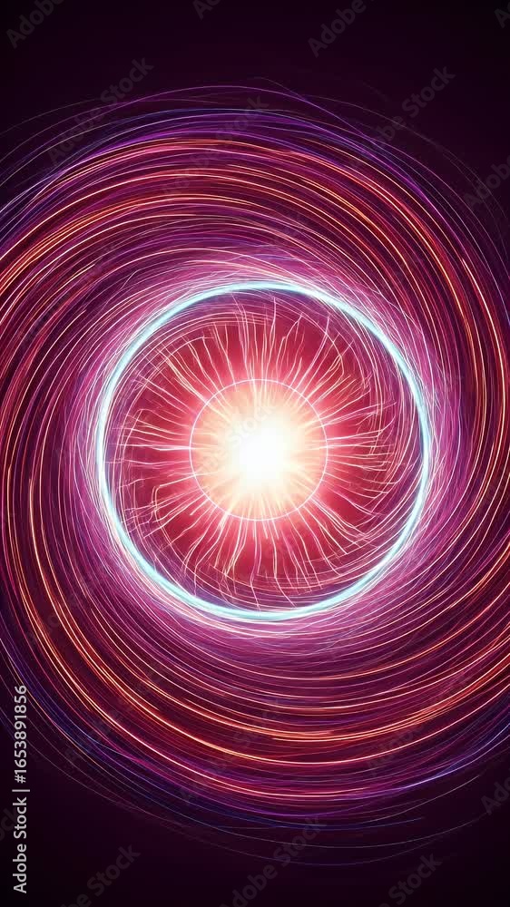 Aufkleber abstract digital particle vortex tunnel with bright swirling lights.