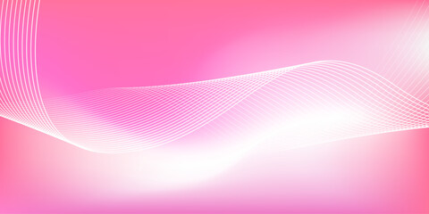 Abstract pink gradient background with shining lines waves. Minimalist background for banner, poster, cover, brochure, flyer, website