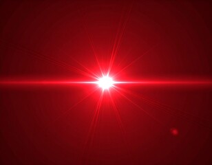 Red Light Flare, Dark Background, Digital