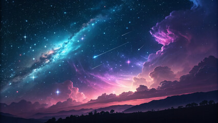 Futuristic Space and Galaxy Abstract Background – 16:9 Horizontal