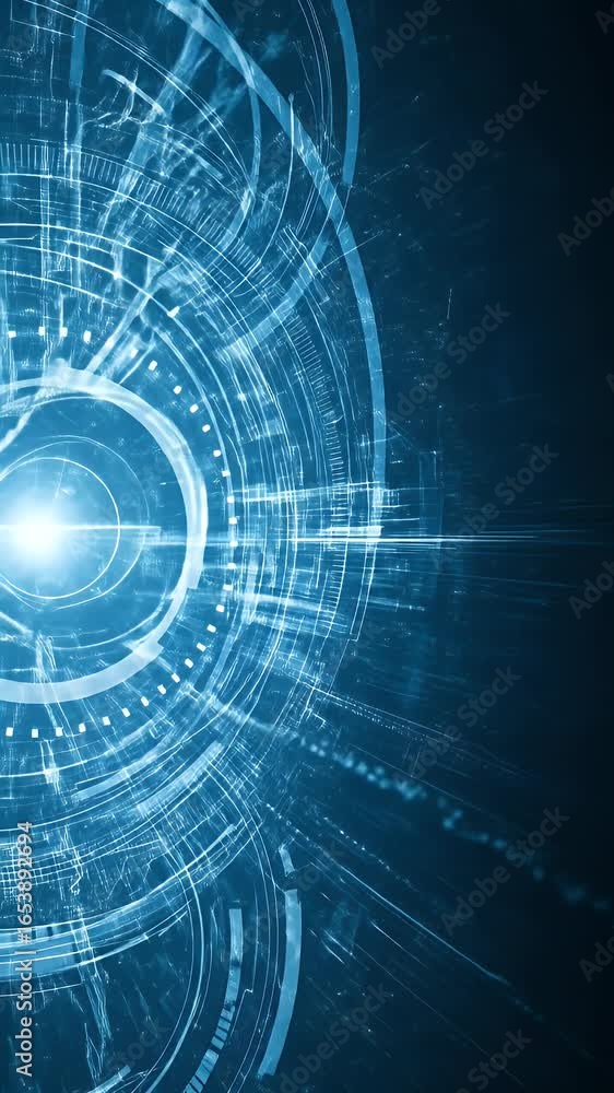 Poster abstract digital technology background with blue futuristic connection network