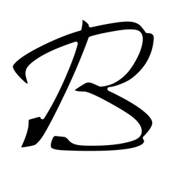 Creative calligraphy style letter B, unique hand drawn typography © Anwar