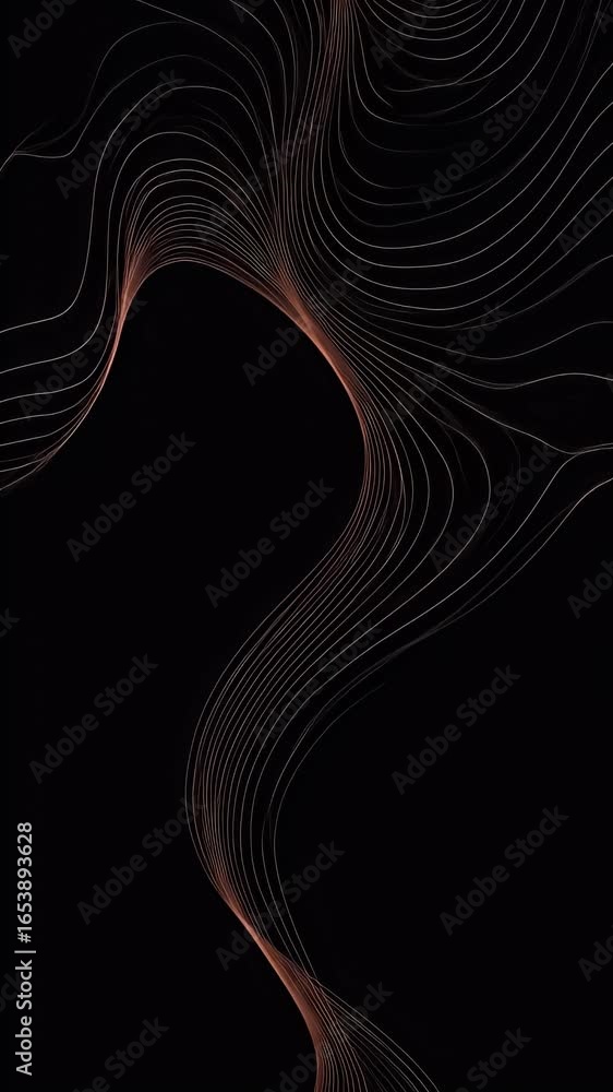 Aufkleber abstract digital wave flowing lines background with glowing particles