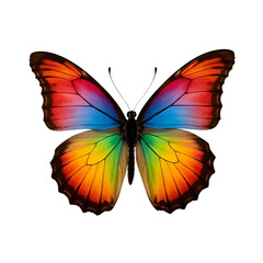Obraz premium a beautiful colorful butterfly with a rainbow gradient isolated on a transparent background