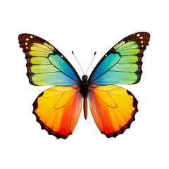 Fototapeta premium a beautiful colorful butterfly with a rainbow gradient isolated on a transparent background
