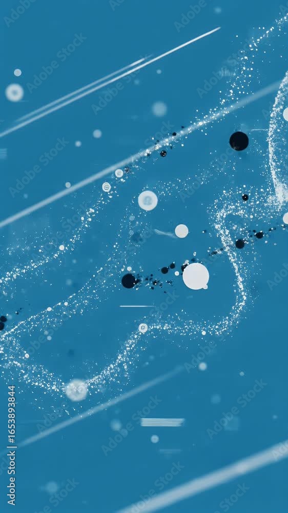 Poster abstract digital wave of particles flow data science technology