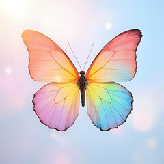 Fototapeta premium a beautiful colorful butterfly with a rainbow gradient 