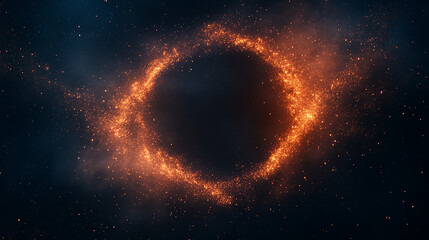 Obraz premium Fiery Particle Ring in Deep Space