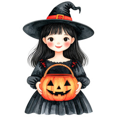 Watercolor Gothic Halloween Clipart Set | Witches, Pumpkins, Ghosts, Black Roses, Skulls