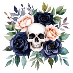 Watercolor Gothic Halloween Clipart Set | Witches, Pumpkins, Ghosts, Black Roses, Skulls