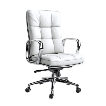 Modern office chair with wheels - isolated white background 