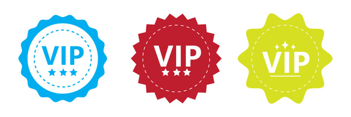 Vip text with star icon simple outline vector sign