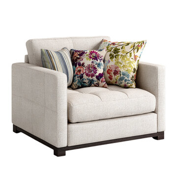 Modern neutral-colored sofa corner - isolated white background 
