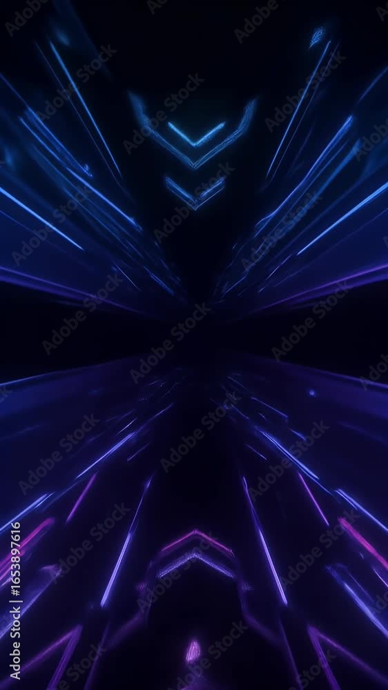 Aufkleber abstract futuristic neon tunnel background with geometric patterns