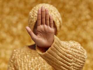 Powerful National Child Protection Week Concept with Modern Stop Gesture, Premium Quality Autumn Safety Awareness for Families and Social Campaigns