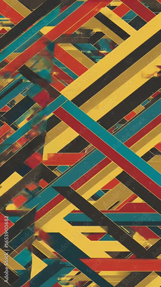 Poster abstract geometric pattern with diagonal lines and vibrant colors
