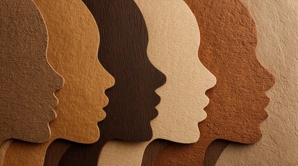 Diverse faces profile view