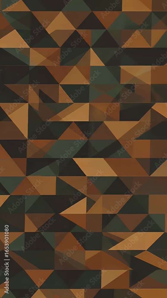 Poster abstract geometric triangle pattern background with earth tones deep green rust