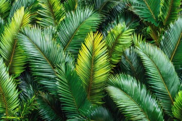 Lush green palm fronds