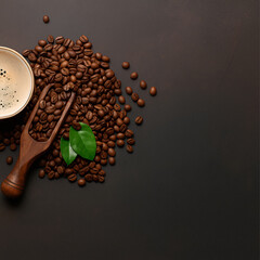 Coffee Beans with Cup and Scoop