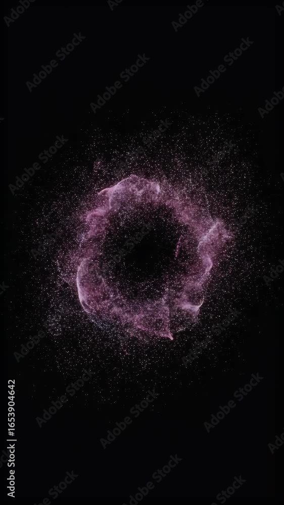 Poster abstract glowing particle nebula ring background with sparkles