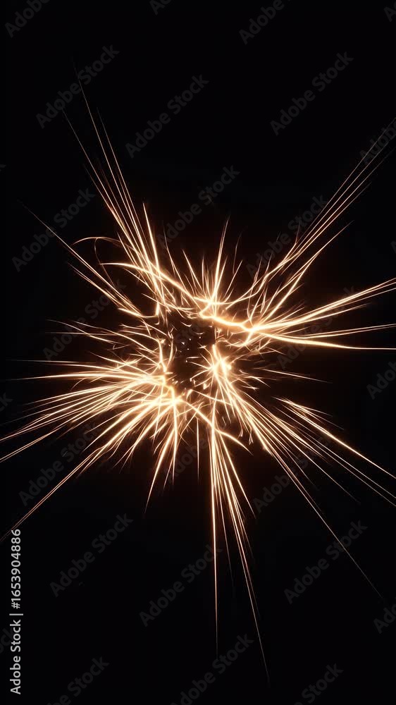 Poster abstract glowing particle explosion with radial light lines and energy burst effect