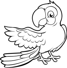 Parrot tropical bird cartoon character animal illustration