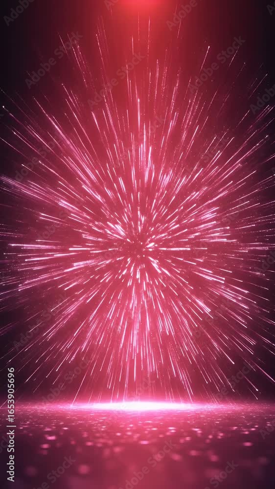 Poster abstract glowing red sparkle burst background animation
