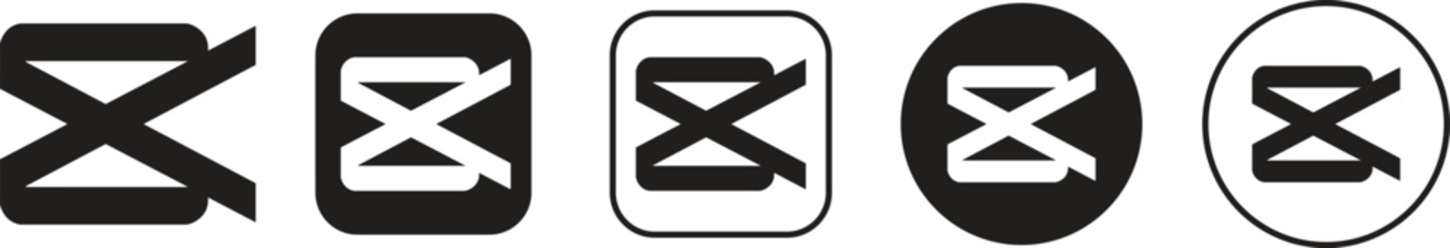 Capcut logo set in various styles