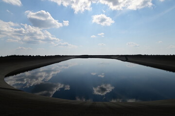 Obraz premium Water Reservoir of the Dlouhé Stráně Power Plant – Jeseníky Mountains, Czech Republic