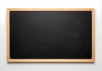 Blank Chalkboard with Wooden Frame Perfect for Education Menu or Announcement