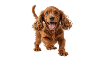 Joyful brown puppy with playful expression furry coat adorable face and friendly demeanor in a high-quality outdoor portrait for pet lovers and animal enthusiasts