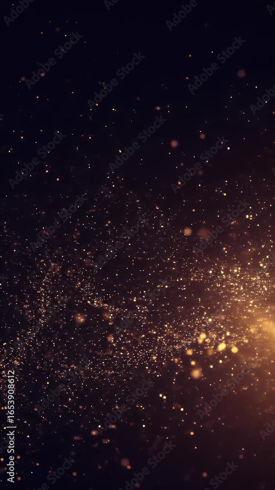 Poster abstract golden particles floating background with sparkle and glow effect