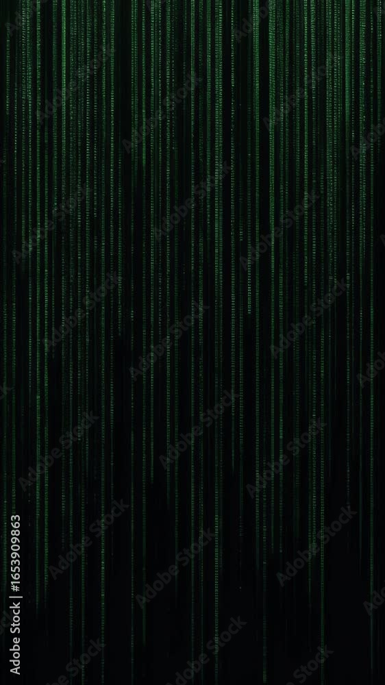 Poster abstract green digital rain code stream technology background dynamic motion