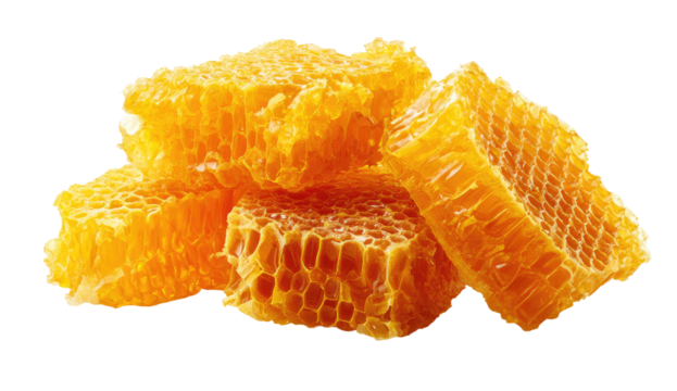Honeycomb cubes close-up