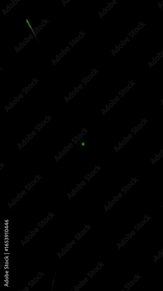 Poster abstract green particle burst effect with streaking lines on black background