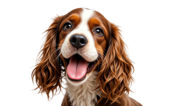 Beautiful joyful dog puppy portrait showcasing friendly adorable canine with bright eyes playful expression and vibrant fur in outdoor natural light