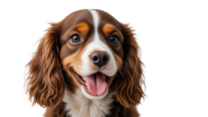 Beautiful adorable brown puppy with joyful expression furry coat expressive eyes playful pose and charming personality in professional pet photography