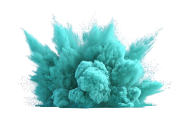 Teal powder explosion
